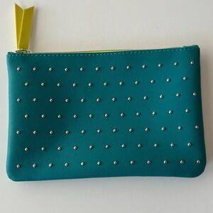 Ipsy 100th Glam Bag Makeup Bag Teal and Silver Studded